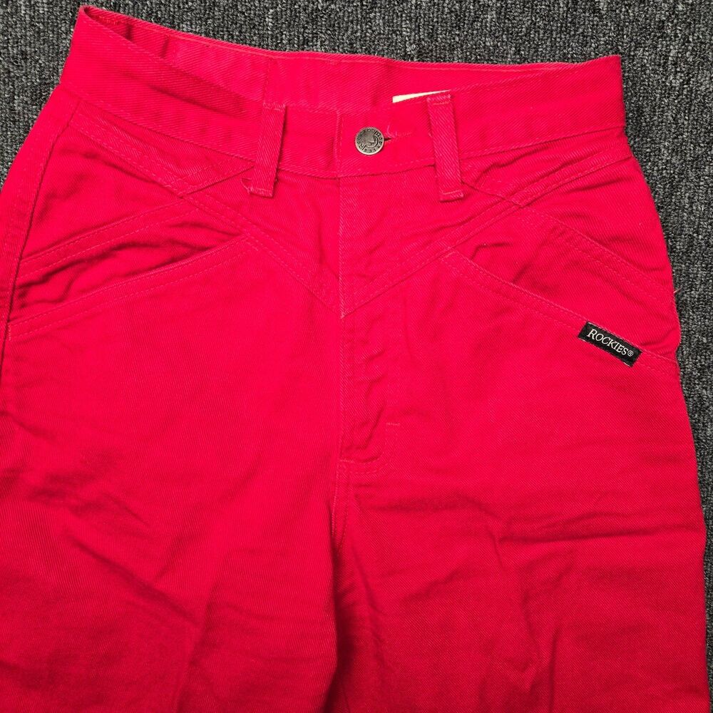 VTG Rockies Jeans Women's 27/5 Western Rodeo Red 90's Denim Rare Vintage